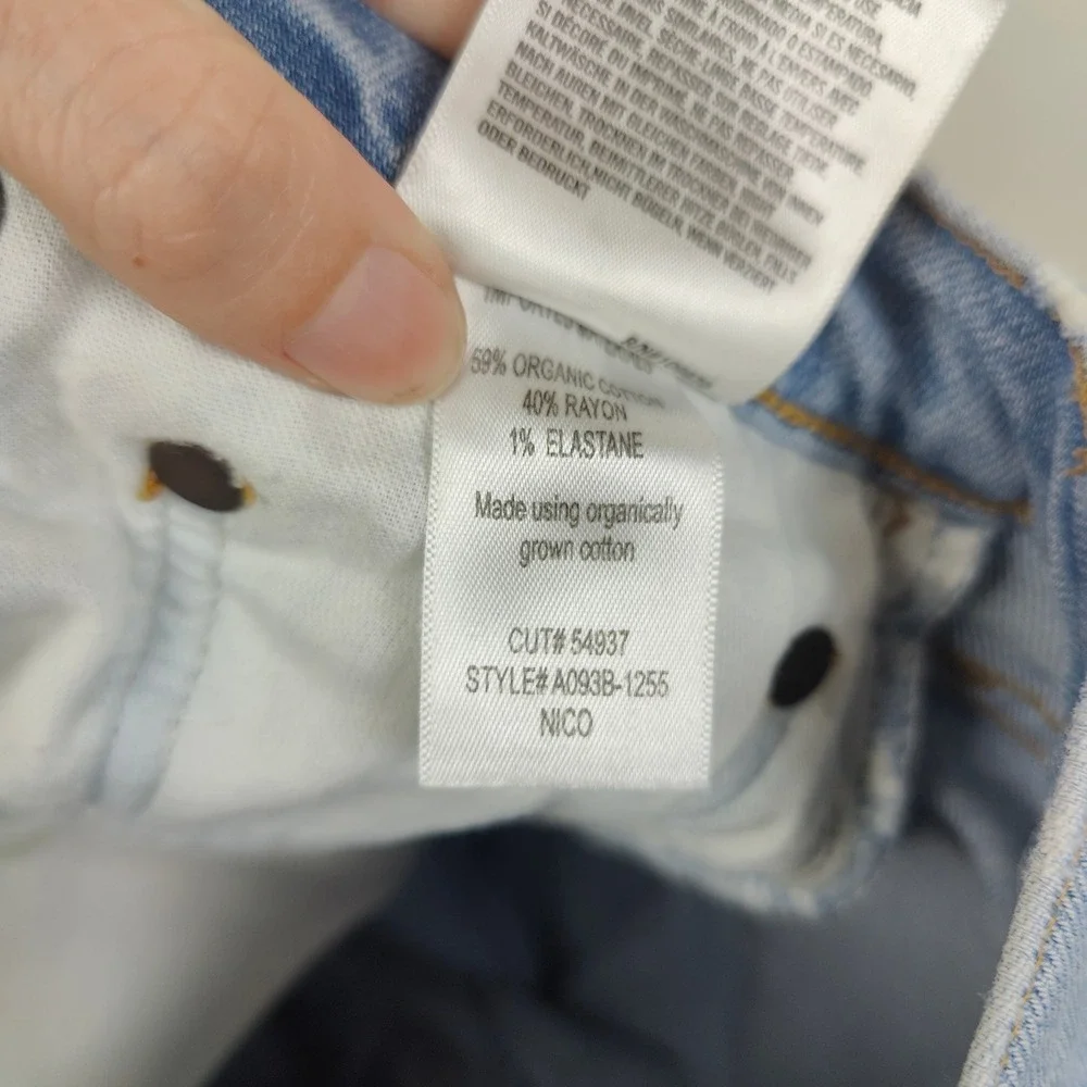 AGOLDE Nico Slim Jeans Womens 28 Blue High Rise Distressed Button Fly Casual